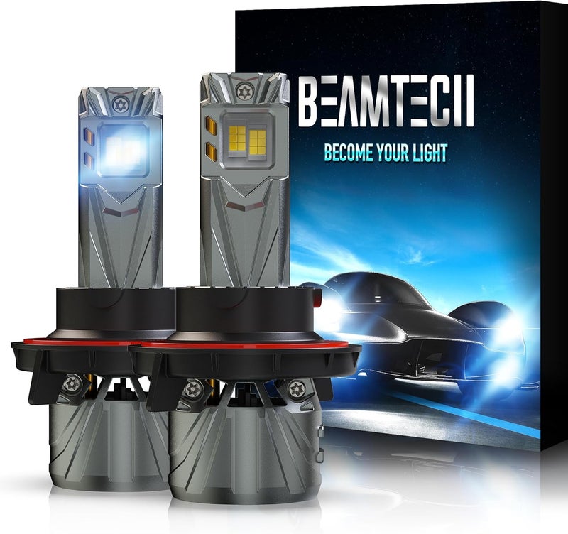 BEAMTECH H13 Bulb, 800% Brighter High Speed Fan 6500K Xenon White H13 Light Bulbs or Fog Lights Pack of 2 - Image 1